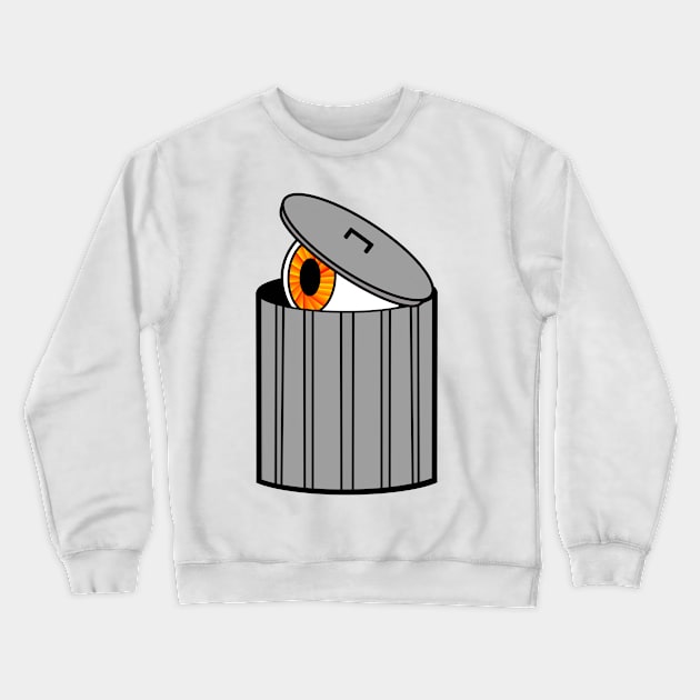 Eyeball Trashcan Crewneck Sweatshirt by Jangos World